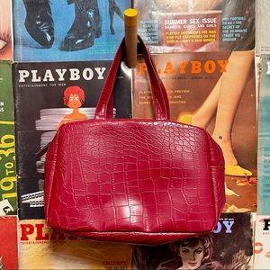 Faux Crocodile Skin Handbag
